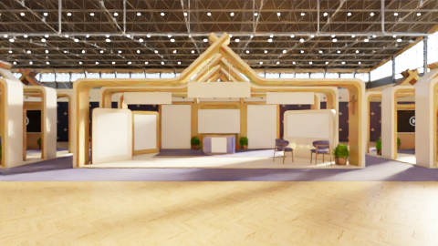 Large Exhibition Stand golden hour
